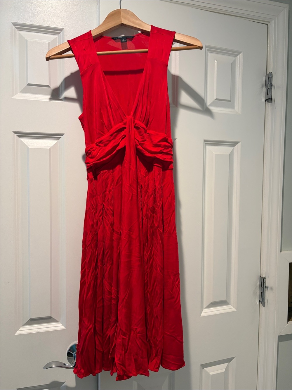 Banana Republic Red Twist-Front Midi Dress